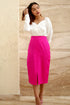 Olivia White Pink Classy Skirt Set